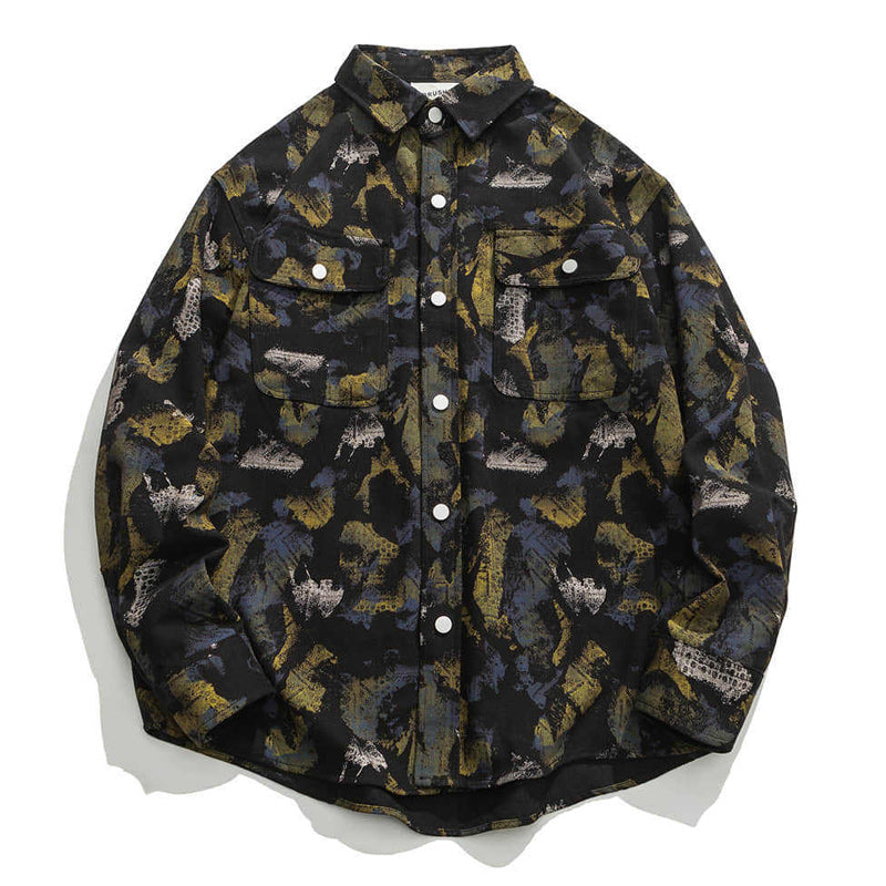 Autumn fashion camouflage long sleeve shirt