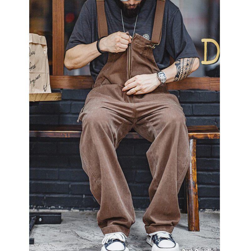 1930s Herringbone Twill Deck Overalls, Washed