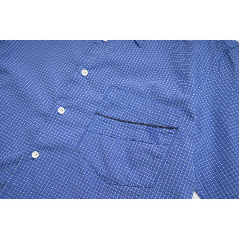 Cityboy classic blue plaid short-sleeved shirt