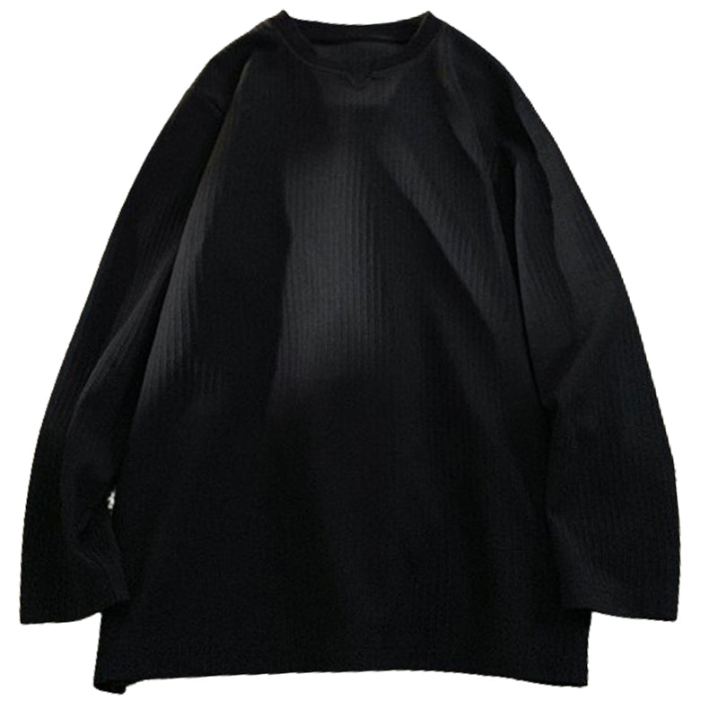 New Spring Plain V-Neck Long Sleeve T-Shirt M-5XL