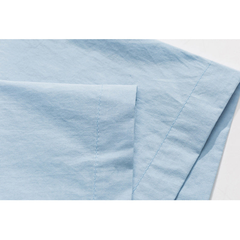 Printed pocket plain work short sleeve shirt