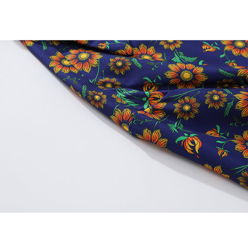 Retro floral short-sleeved shirt