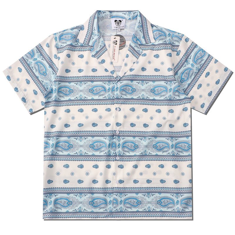 New for summer: ethnic print short-sleeved shirt