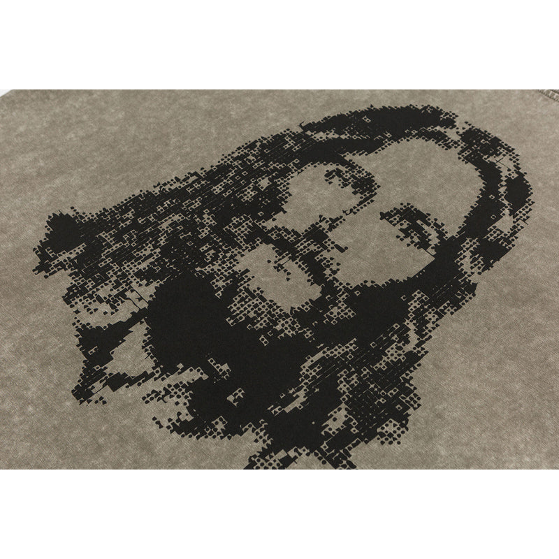 夏新作ロングヘア男性プリント綿100% M-6XL Tシャツ
