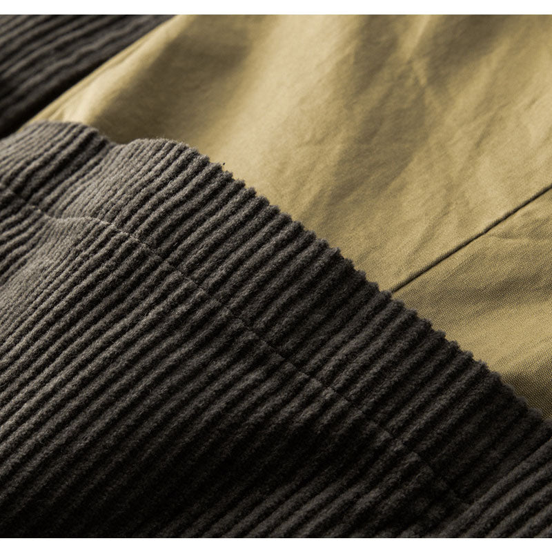 Solid color, multi-pocket, heavyweight corduroy cargo vest