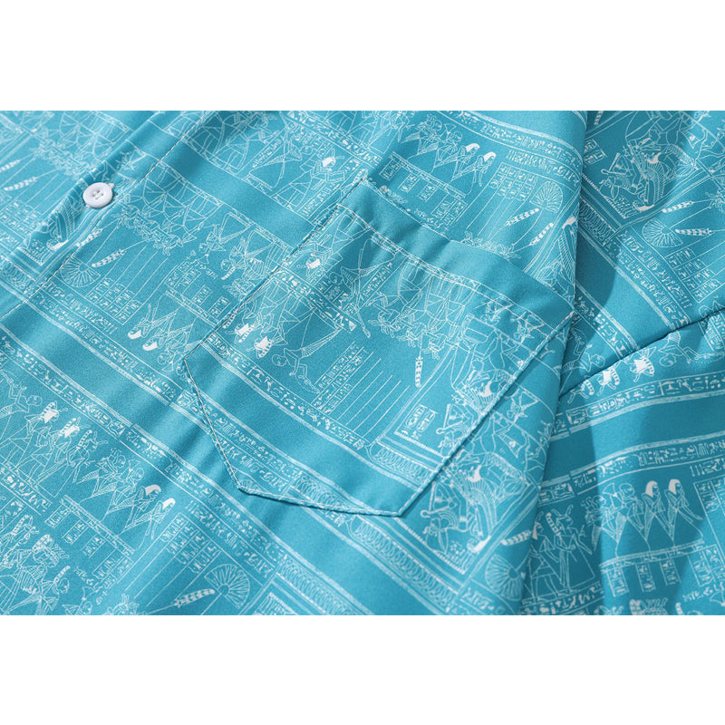 New for summer: ethnic print short-sleeved shirt
