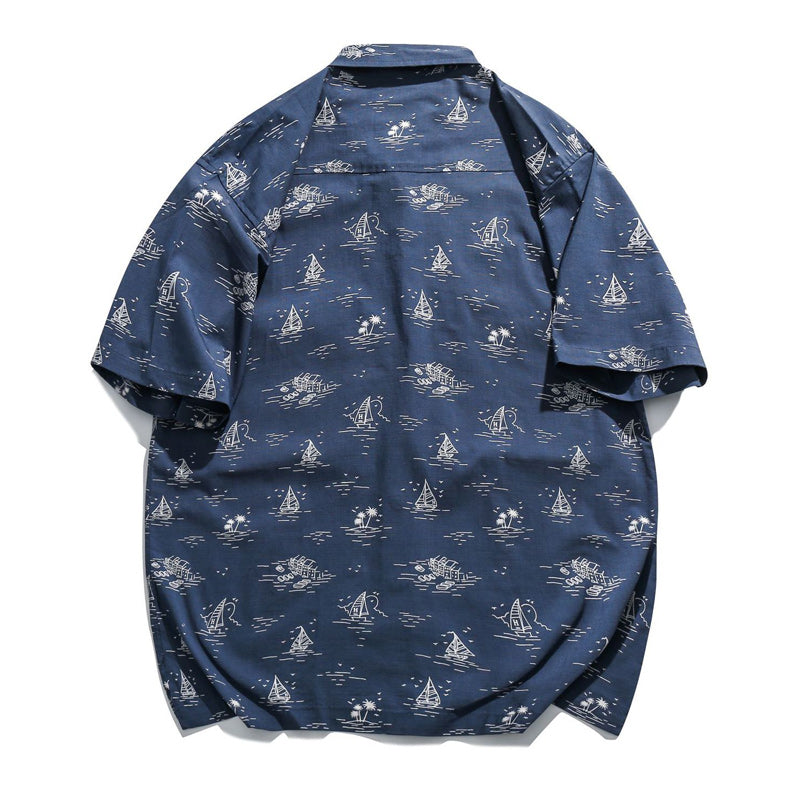Casual all-over print aloha shirt