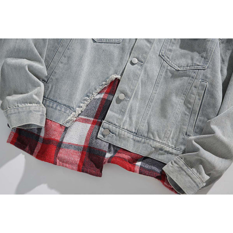 Cityboy Faux Layered Check Shirt & Denim Jacket