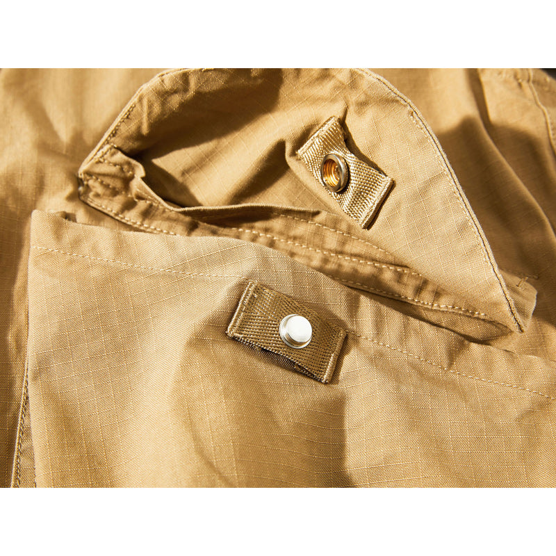 Luxurious V-neck plain functional pocket jacket
