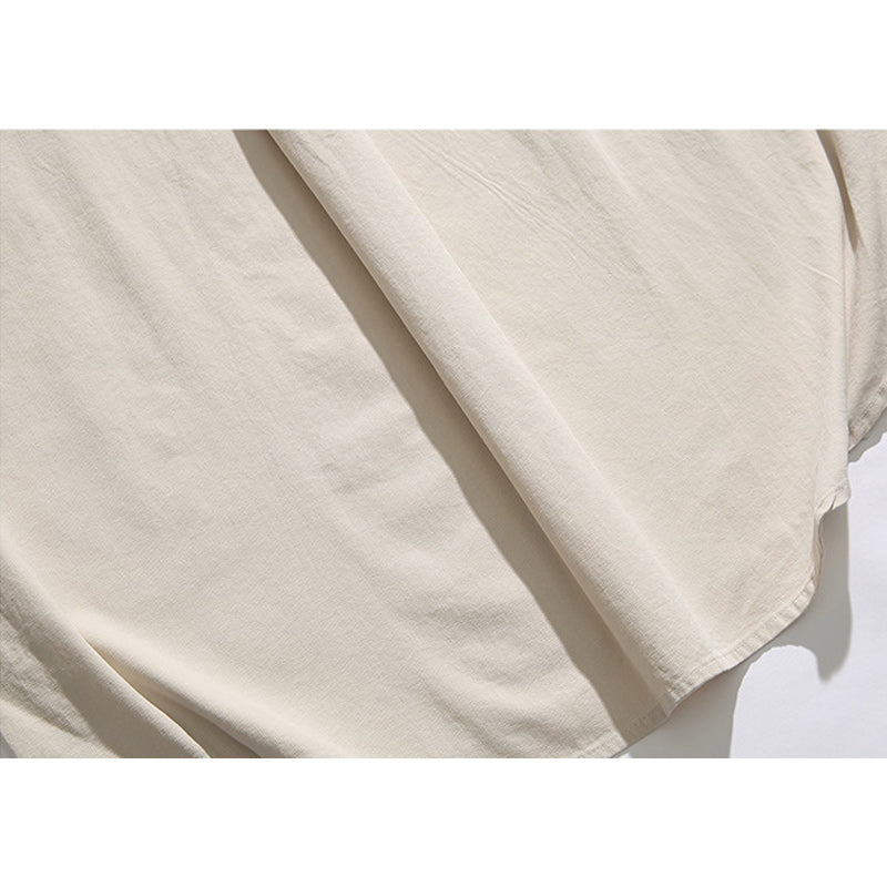 Solid color short-sleeved work shirt in four colors