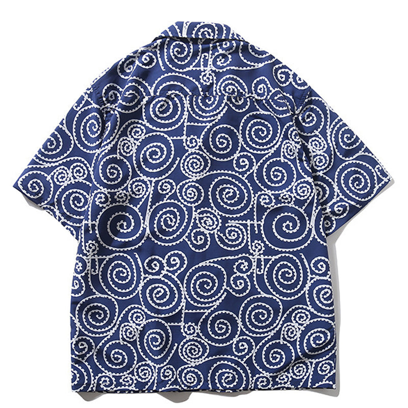 New summer line dot print short sleeve shirt