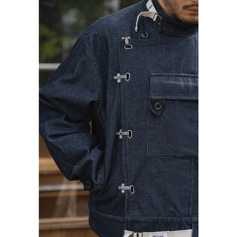 13oz Denim Swedish Army Motorcycle Denim Jacket