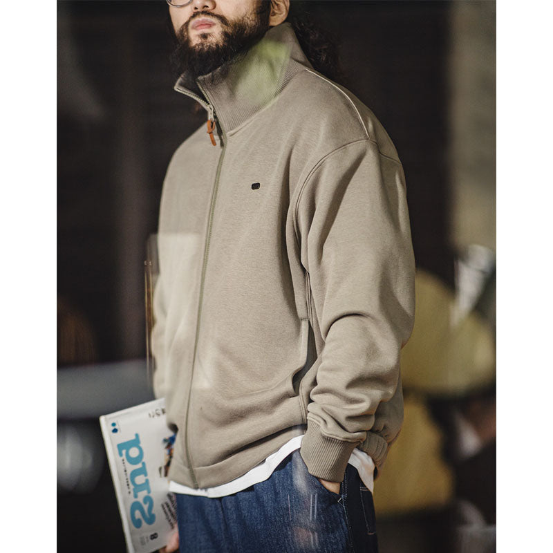 Fleece-lined high-neck tennis jacket