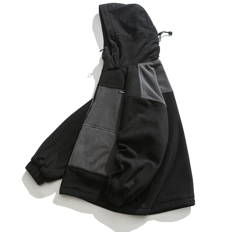 Casual Hooded Mixed Color Jacket for Fall