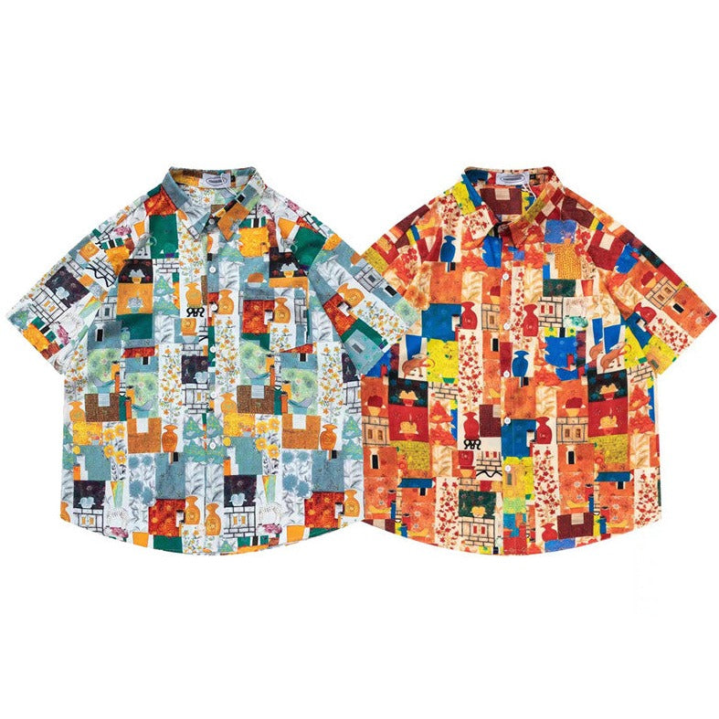 Cute printed short sleeve all-over shirt