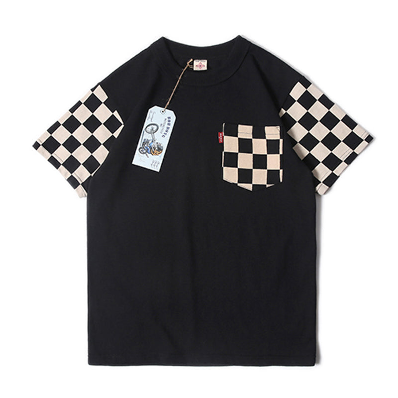Checkered Flag Pattern Heavyweight T-Shirt