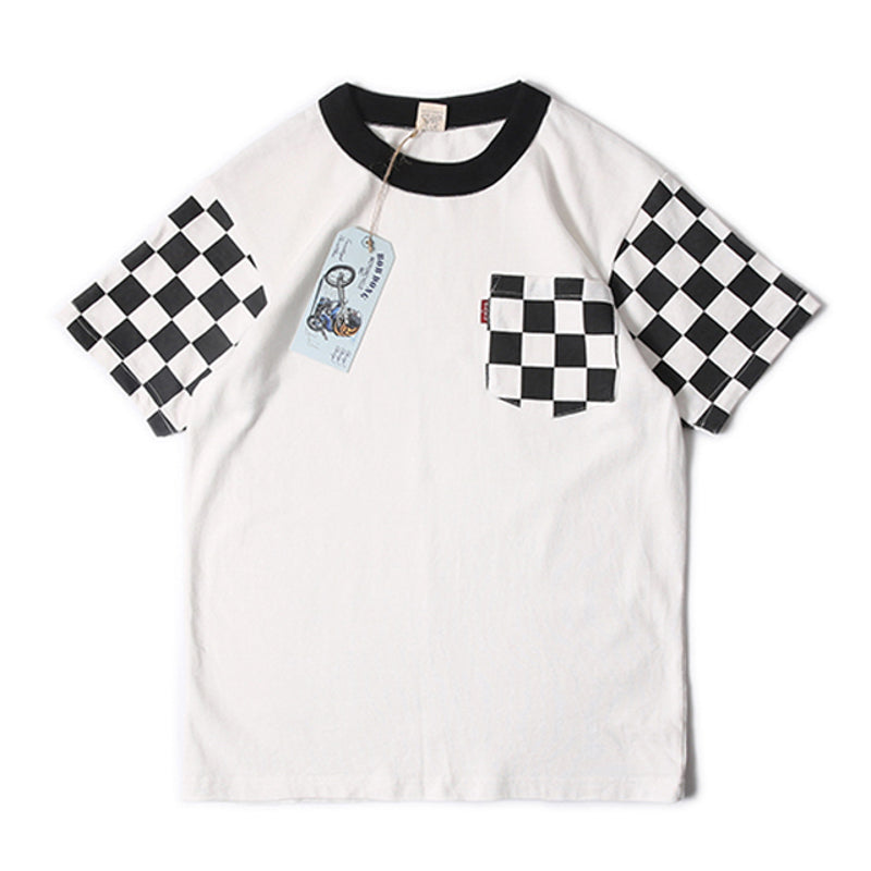 Checkered Flag Pattern Heavyweight T-Shirt
