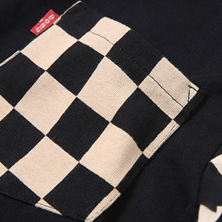Checkered Flag Pattern Heavyweight T-Shirt