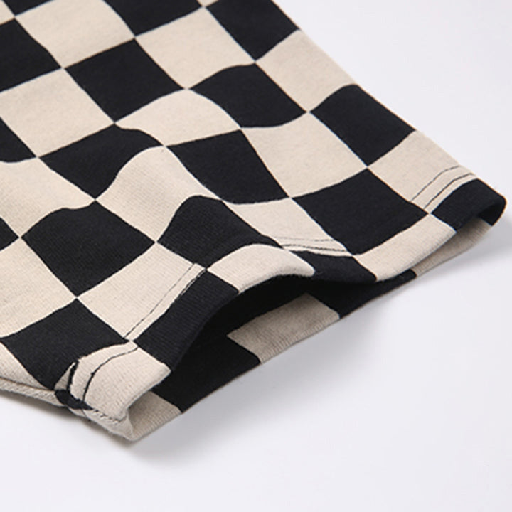 Checkered Flag Pattern Heavyweight T-Shirt