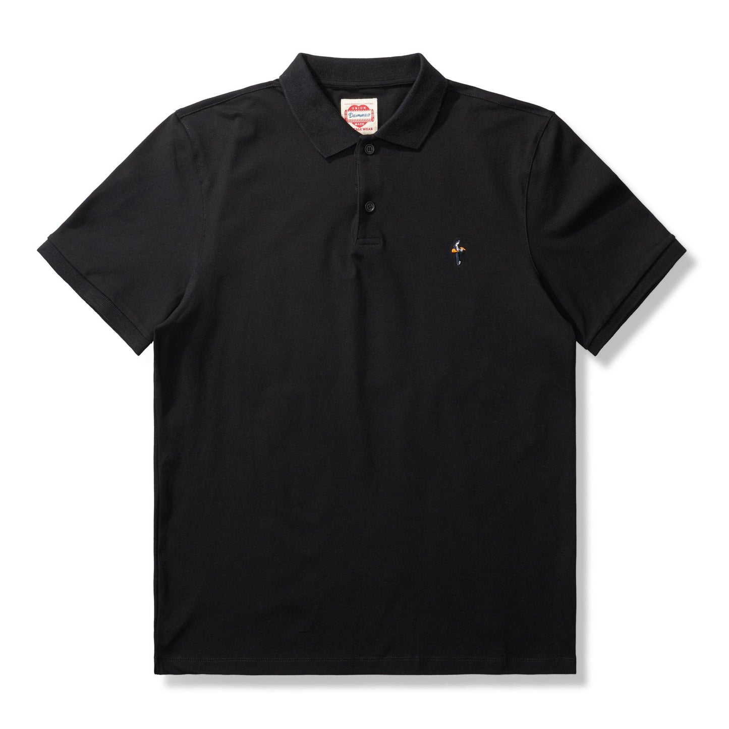 "Man playing guitar" mini embroidered pique polo shirt