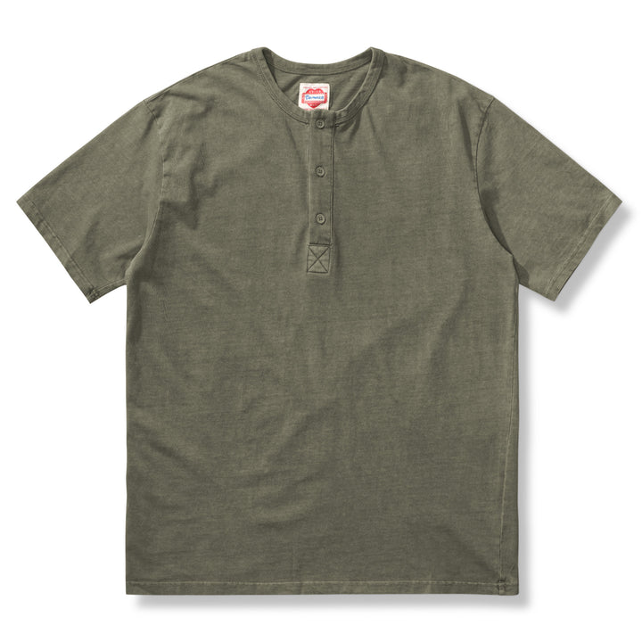 【大人気】ウォッシュド加工 ヘビーウェイト半袖ヘンリーTシャツ