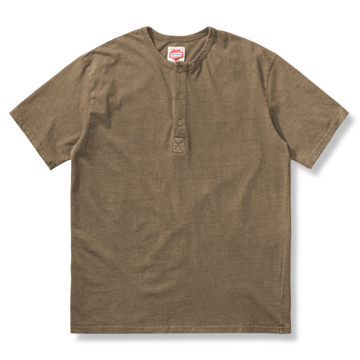 【大人気】ウォッシュド加工 ヘビーウェイト半袖ヘンリーTシャツ
