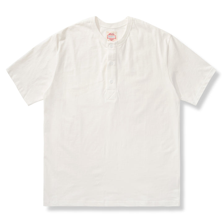 【大人気】ウォッシュド加工 ヘビーウェイト半袖ヘンリーTシャツ