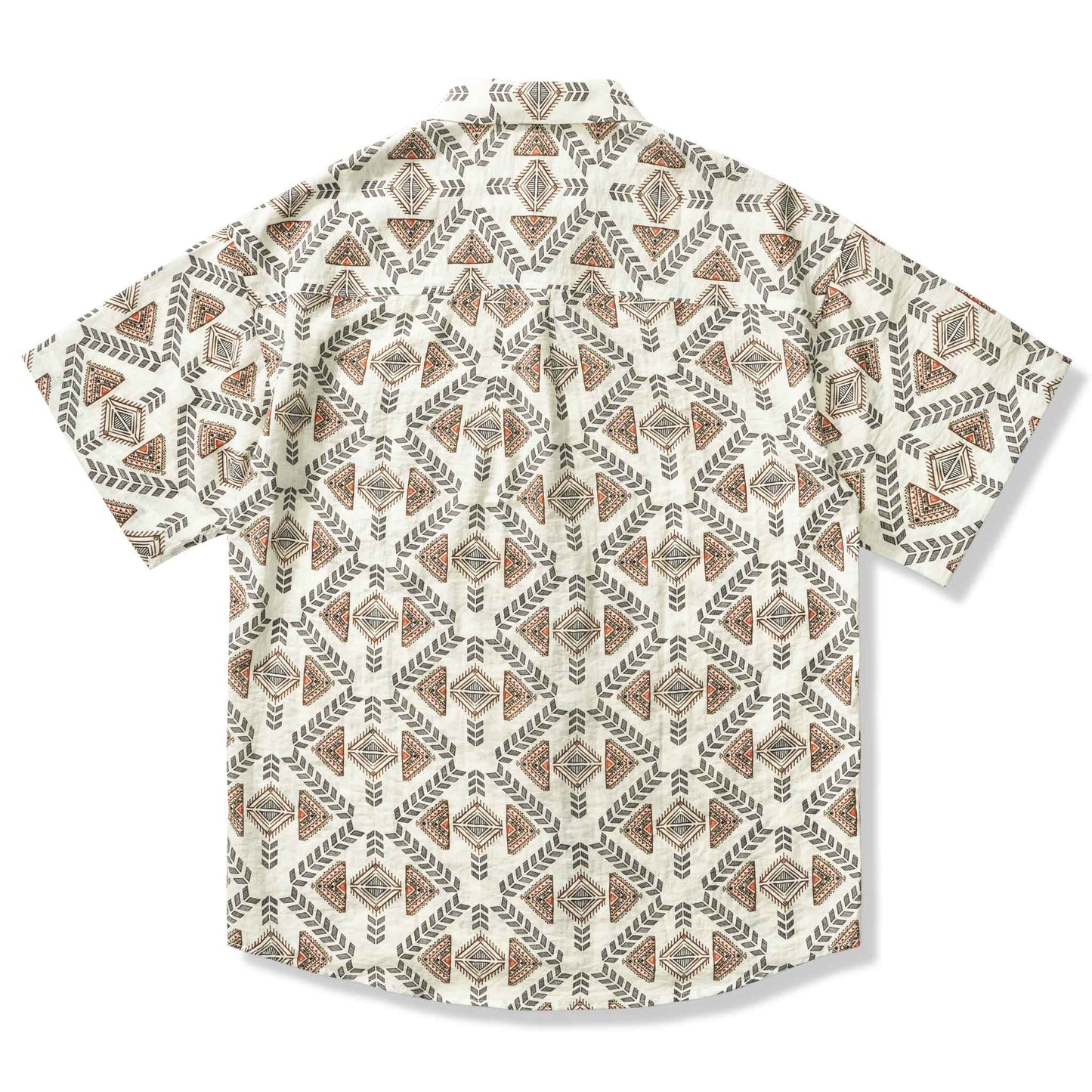 Native American print linen-blend shirt