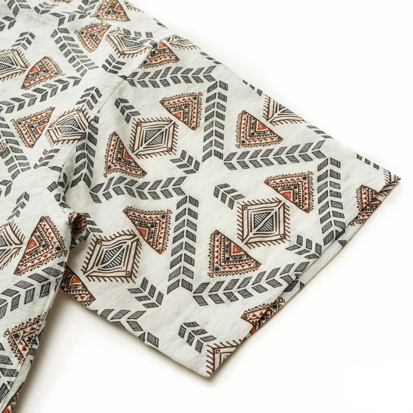 Native American print linen-blend shirt