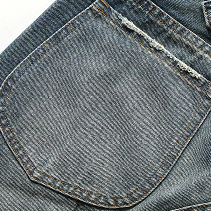 Classic biker style denim pants