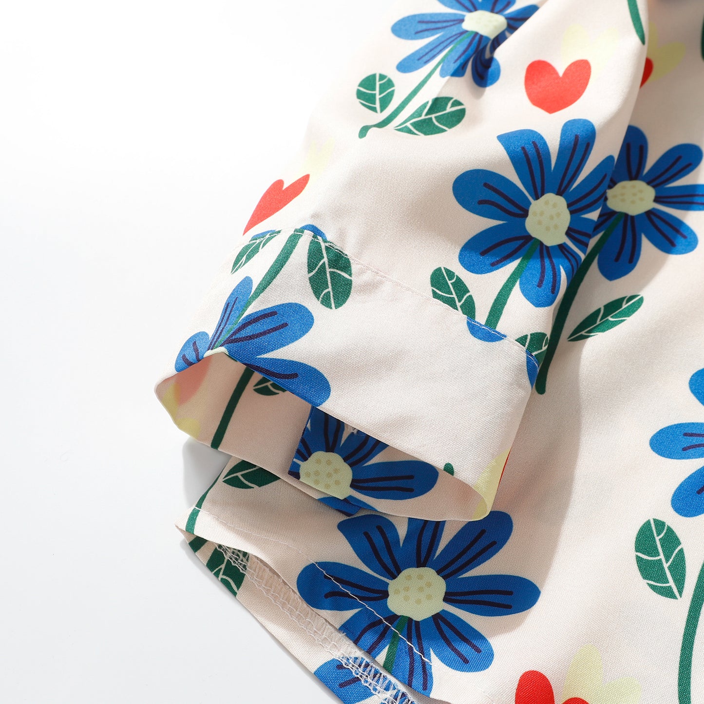 Spring long-sleeved retro floral print shirt