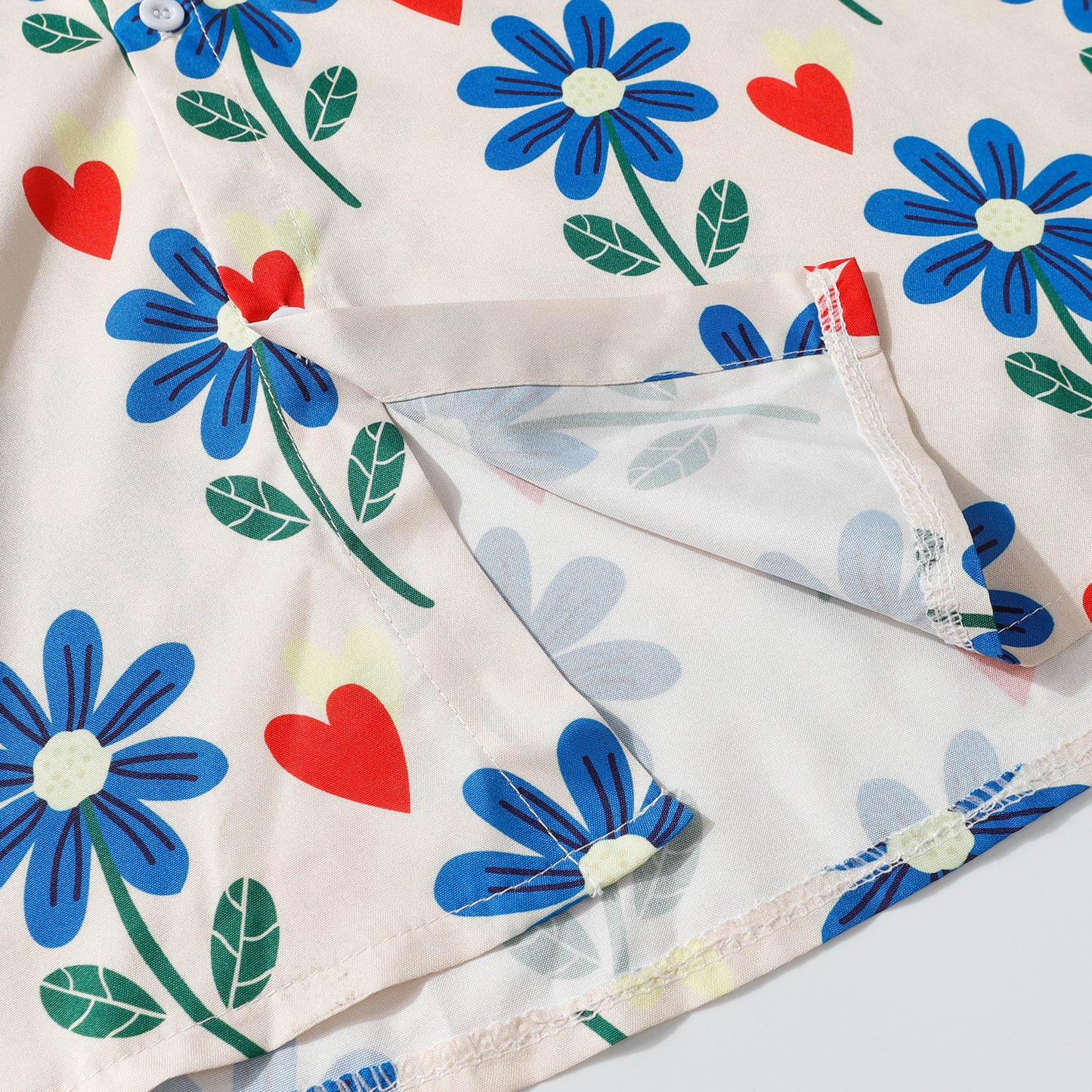 Spring long-sleeved retro floral print shirt