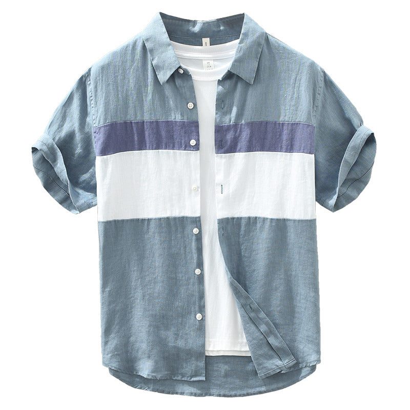 Color-coordinated, breathable linen shirt
