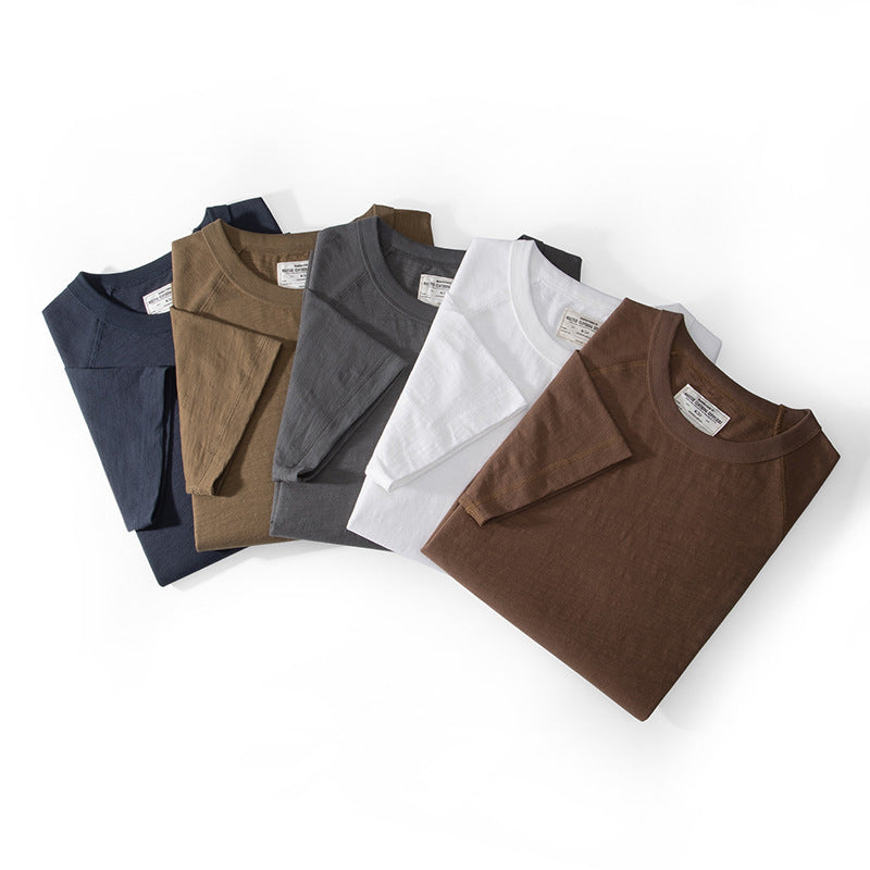 Simple, plain, easy-to-match short-sleeved T-shirt in five colors