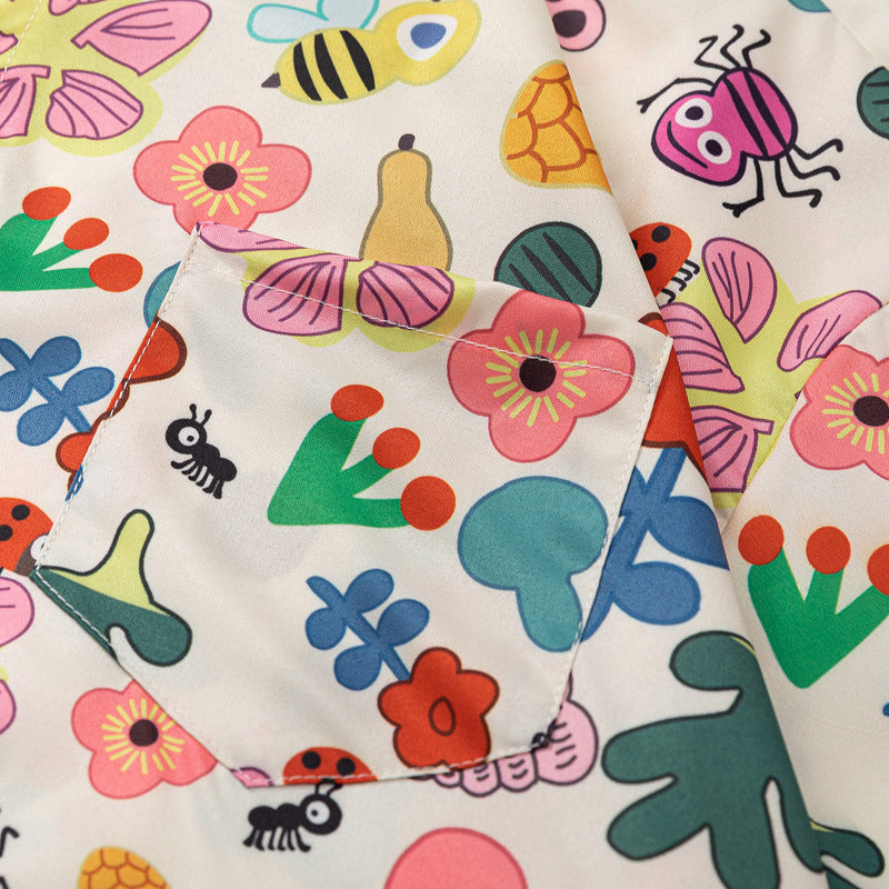 Cute floral Hawaiian short sleeve shirt