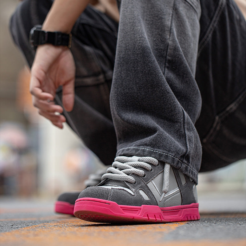 Unique casual color matching thick sole sneakers