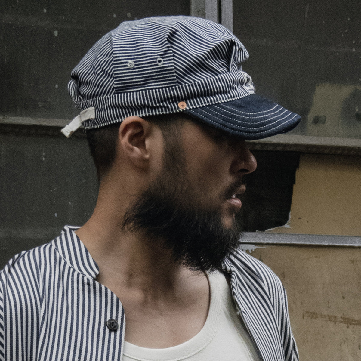 Adjustable Retro Striped Canvas Octagonal Hat