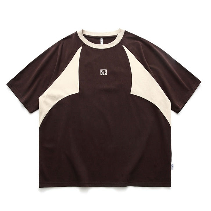 Color-block casual short-sleeved T-shirt