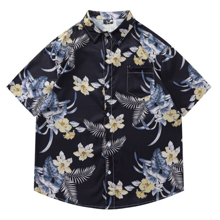 Retro all-over print aloha shirt perfect for summer