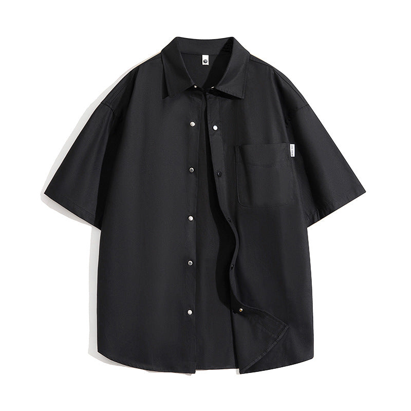 Plain casual half-sleeve men's shirt