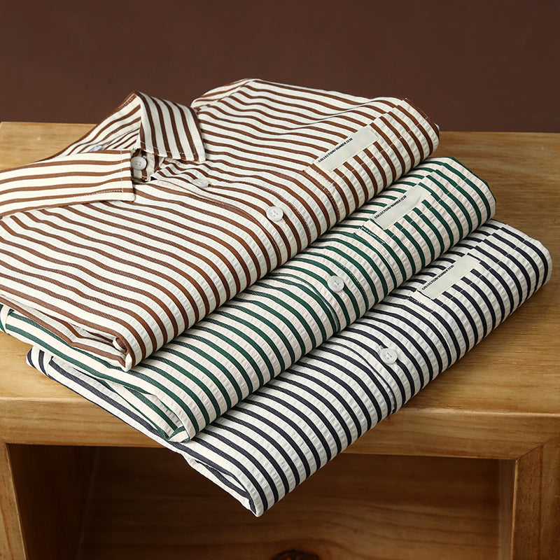 Classic striped short-sleeved shirt