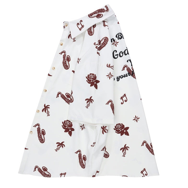 Hawaiian print short sleeve shirt