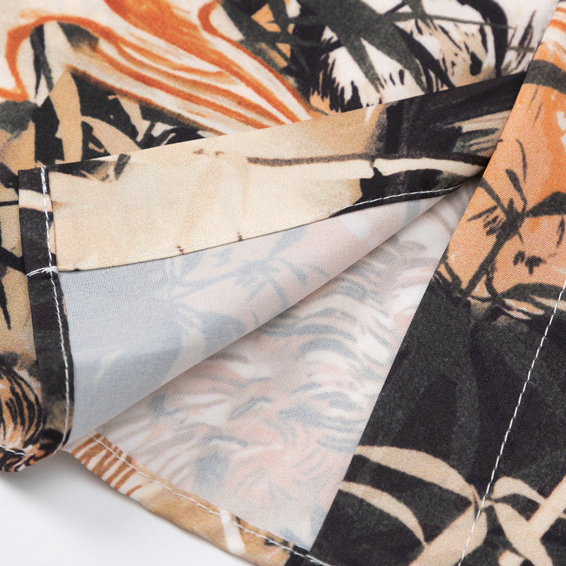 Retro "Tiger" Print Short Sleeve Shirt