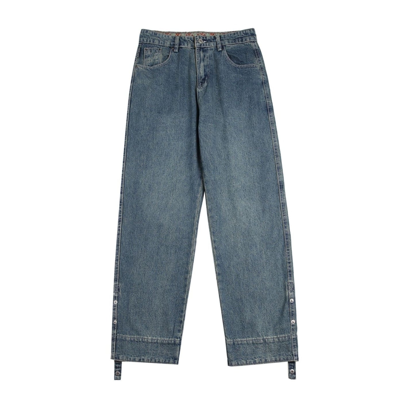 Washed Simple Straight Jeans
