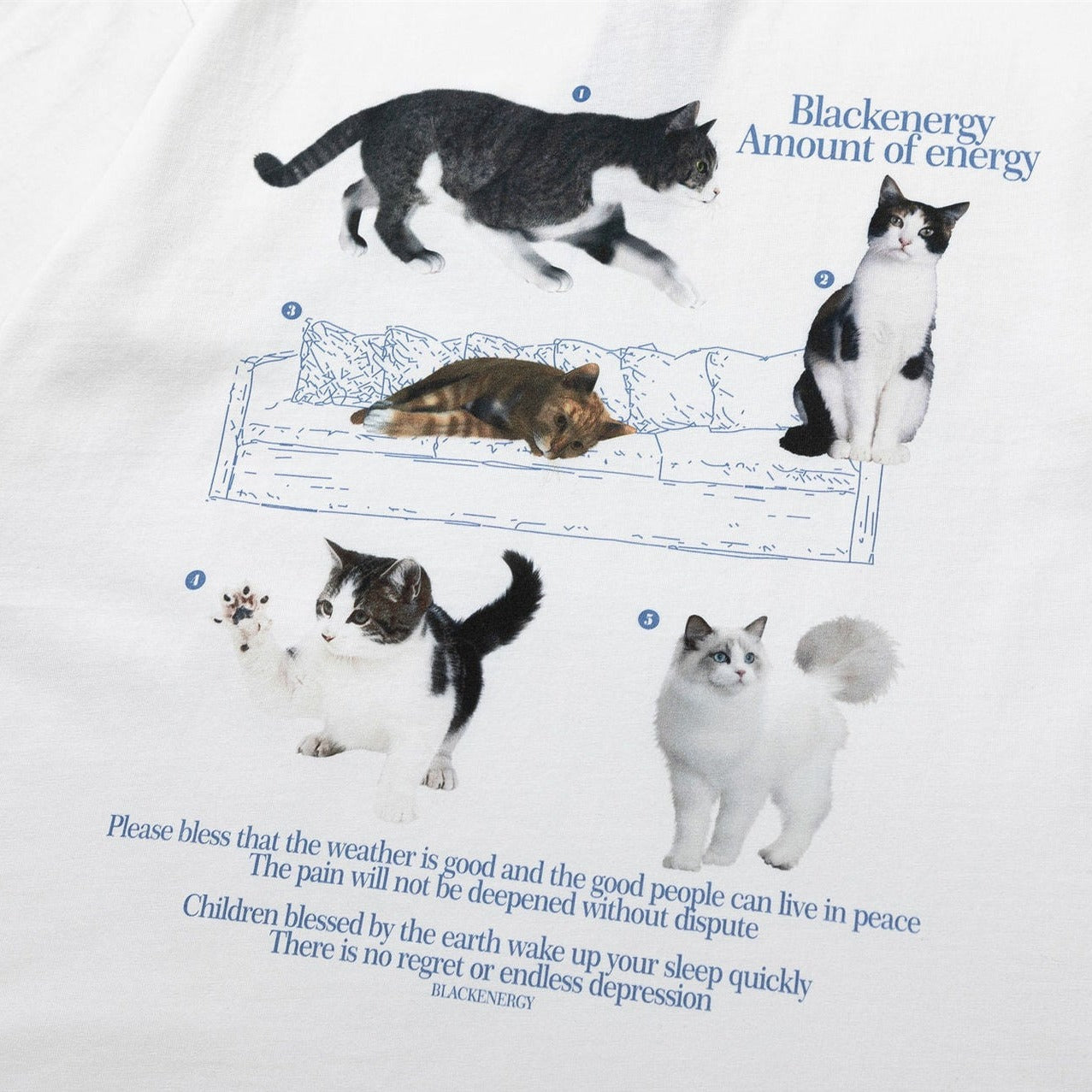 Cat print casual loose t-shirt