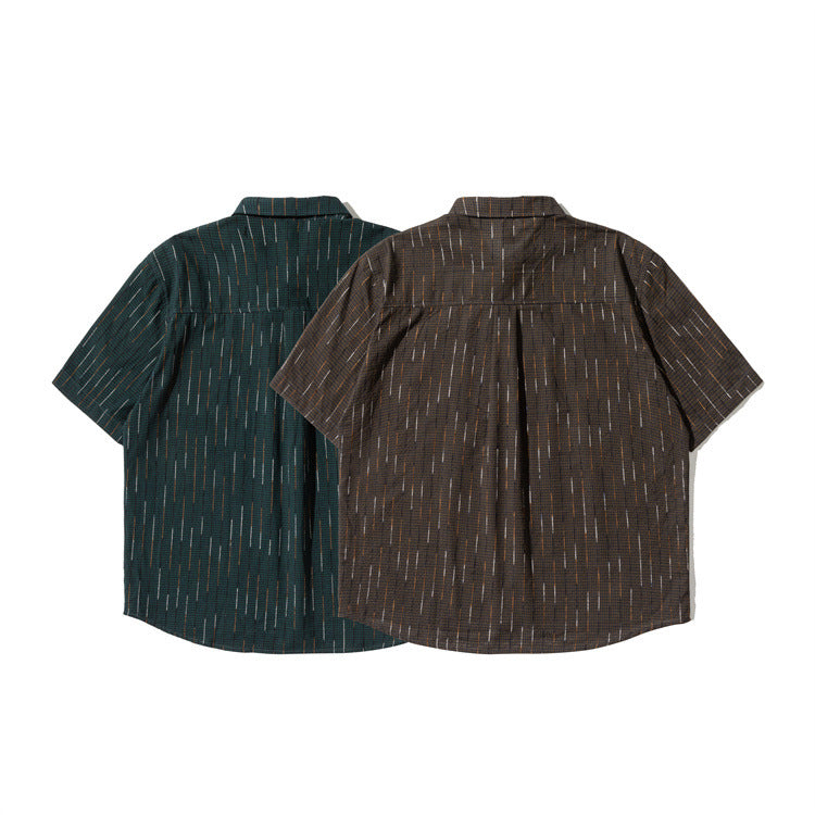 Retro color scheme fashion short sleeve shirt