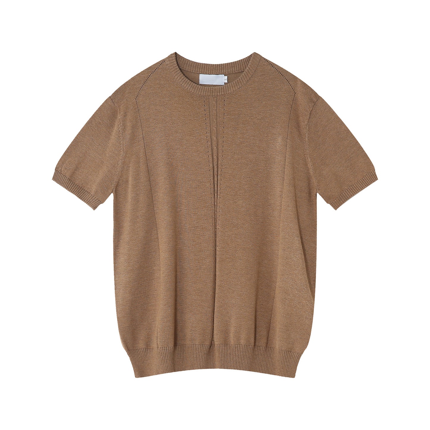 Simple knitted loose short sleeve knit T-shirt