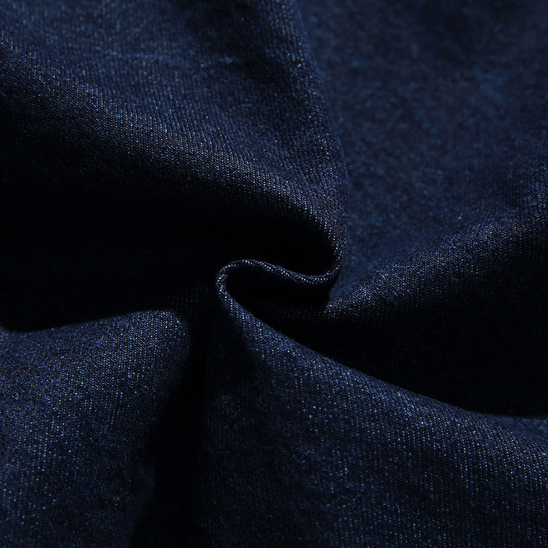 Classic simple blue straight jeans