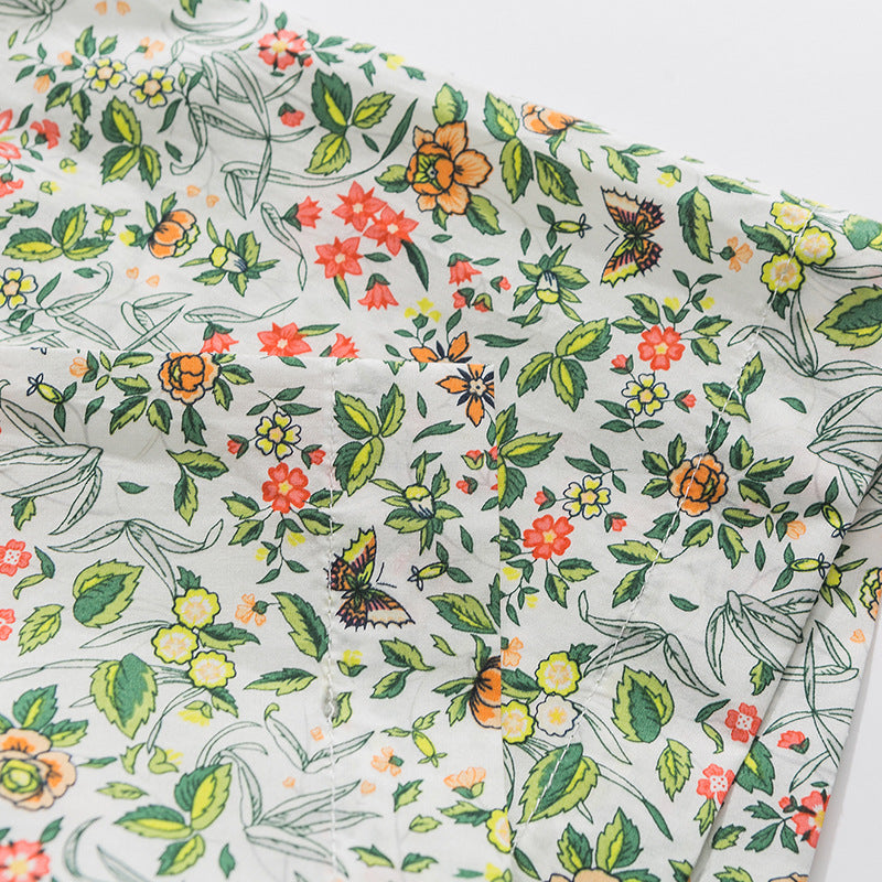 Hawaiian floral print aloha shirt