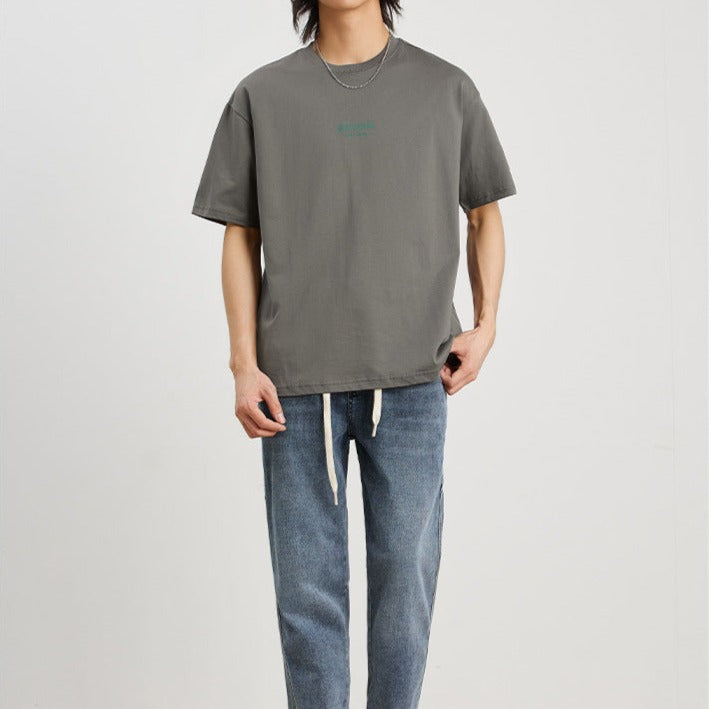 Alphabet print cotton t-shirt